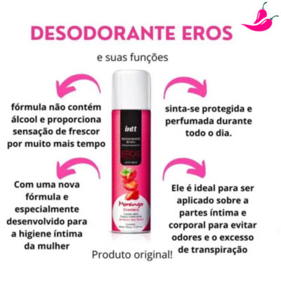 Desodorante Íntimo E Corporal Eros 166ml - Aroma Morango - Image 6