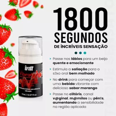 Vibration Morango Gel - Efeito de Vibração, Pulsação E Aquecimento 17Ml - Image 5